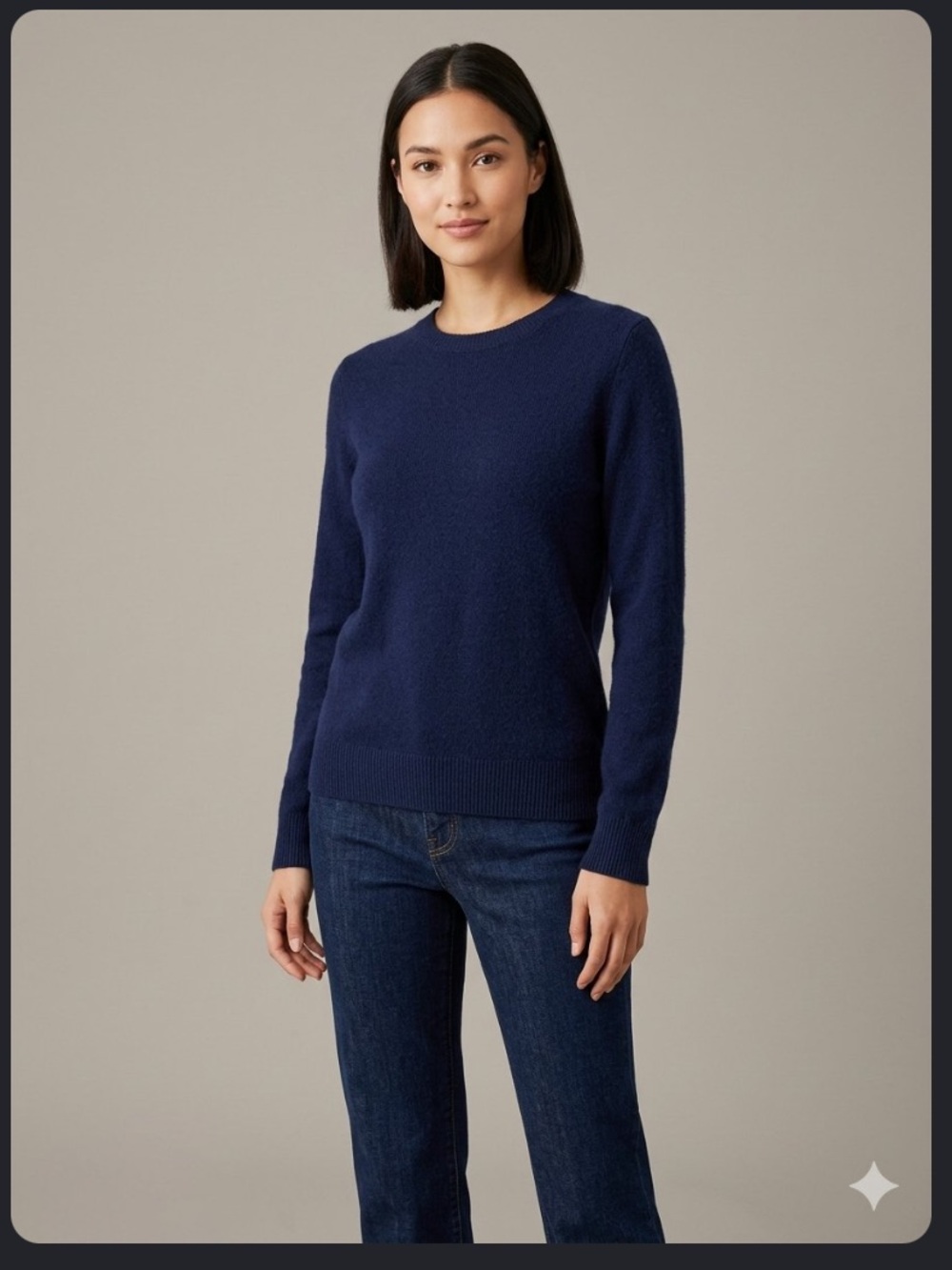 Joe Fresh Cashmere Navy Blue Crewneck Sweater Women S